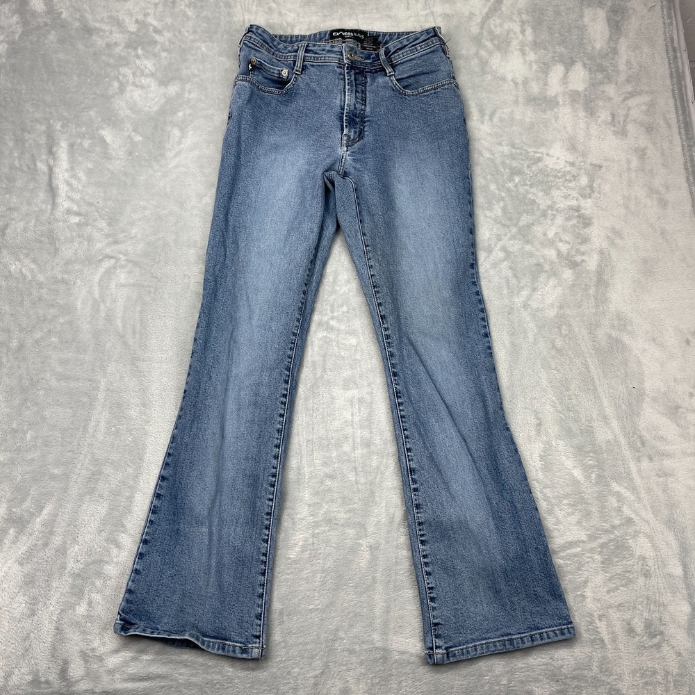 Express Jeans Girls 7/8 (28x30) Blue Denim Stretch Bootcut Leg 5-Pocket Design